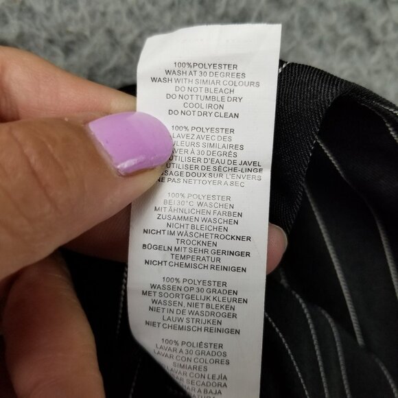 Nasty Gal Pants Womens 8 Black Pinstripe Up Your Life High Waisted *NWT* - Picture 15 of 16